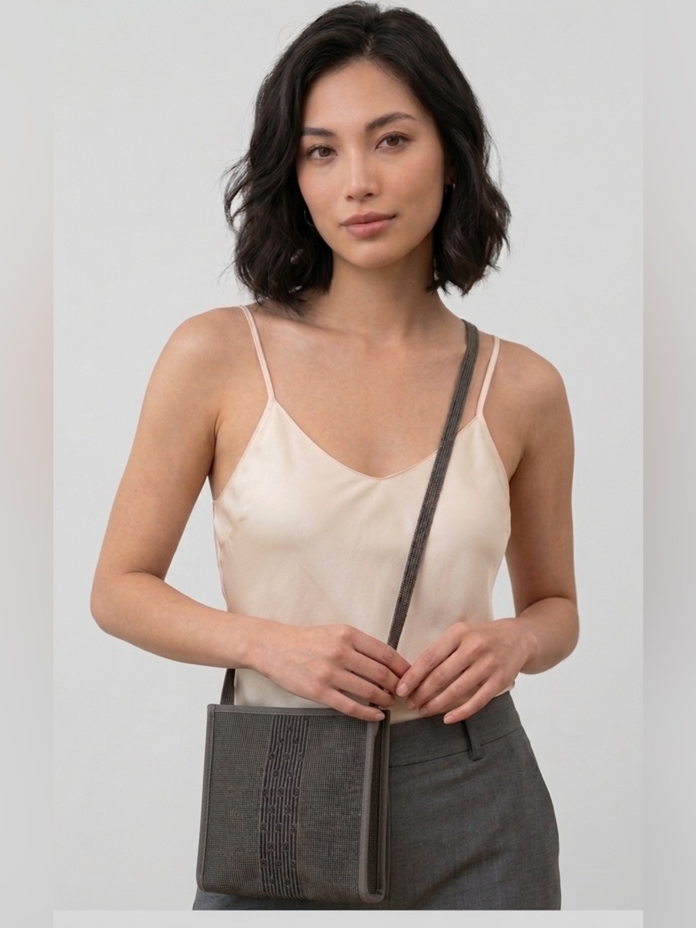 Hermes Her Line Crossbody Bag in Gray with COA